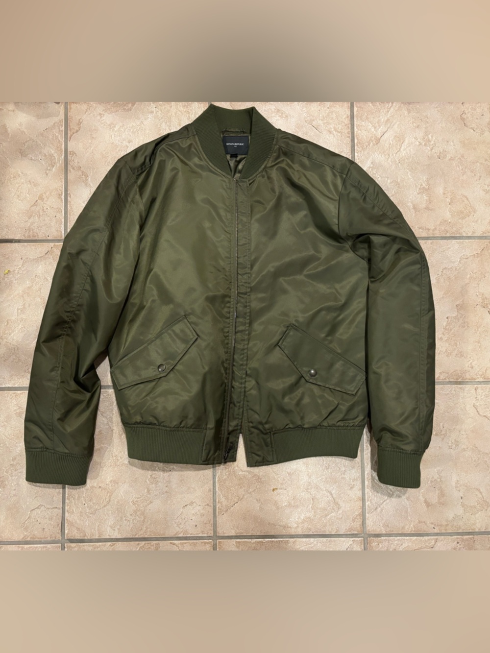 Banana Republic Olive Bomber Jacket - Men's